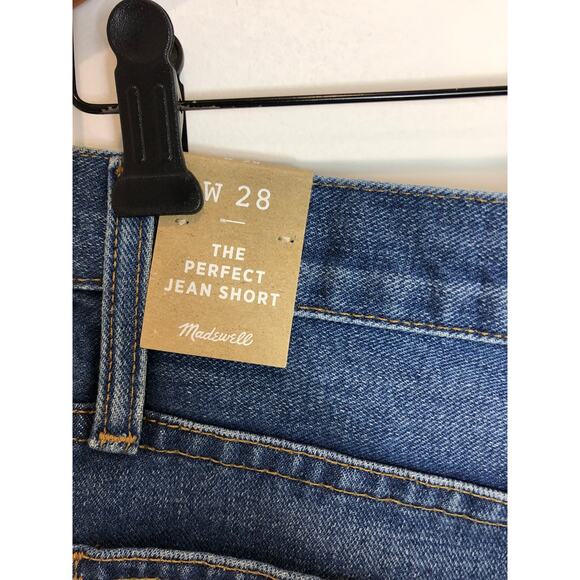 MADEWELL -Women's The Perfect Jean Short - Vintage Denim - 28"-Blue-NWT - Picture 10 of 11